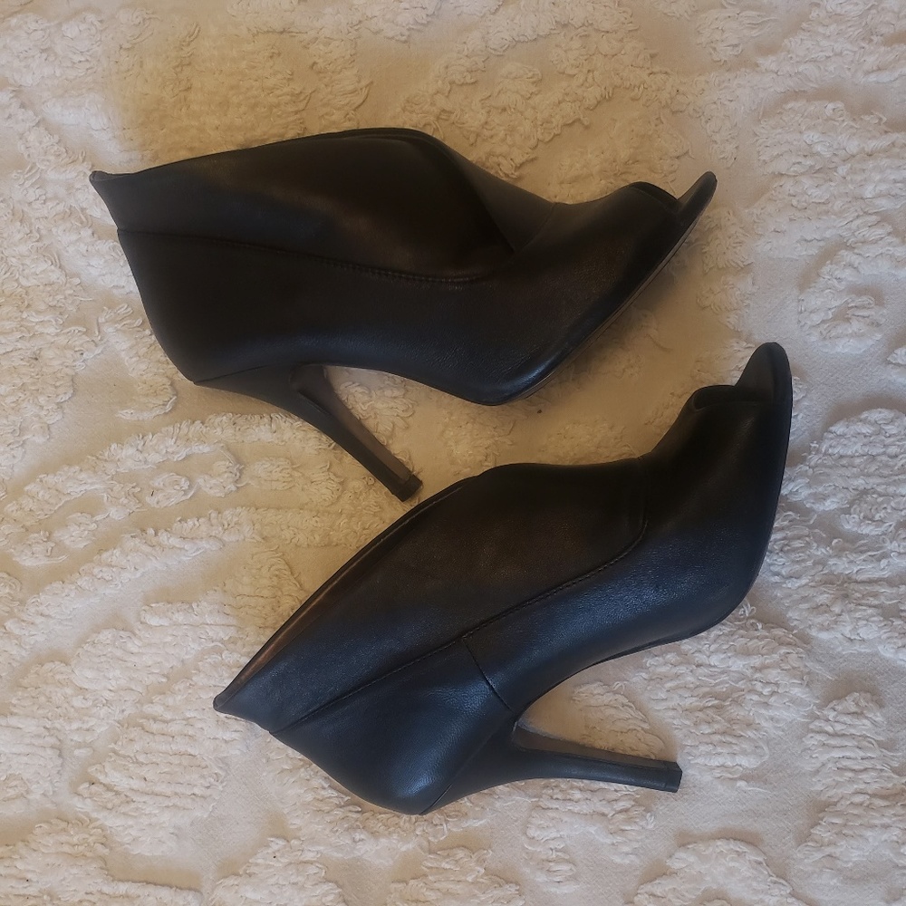 Black Leather Booties Size 8